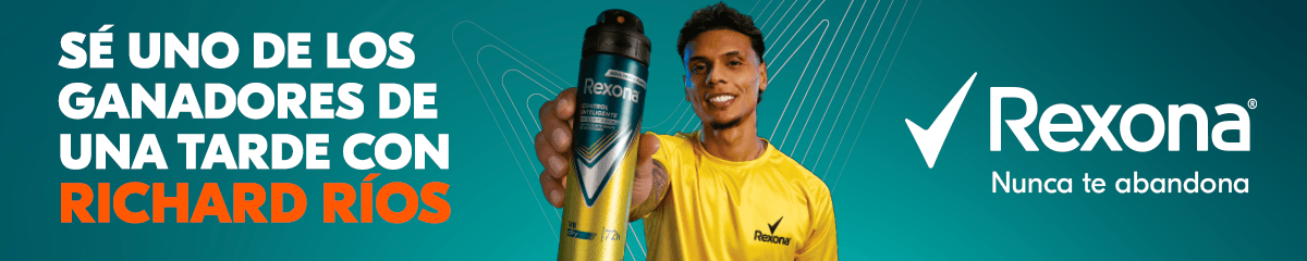 Sé uno de los ganadores de una tarde con Richard Ríos. Rexona, nunca te abandona.